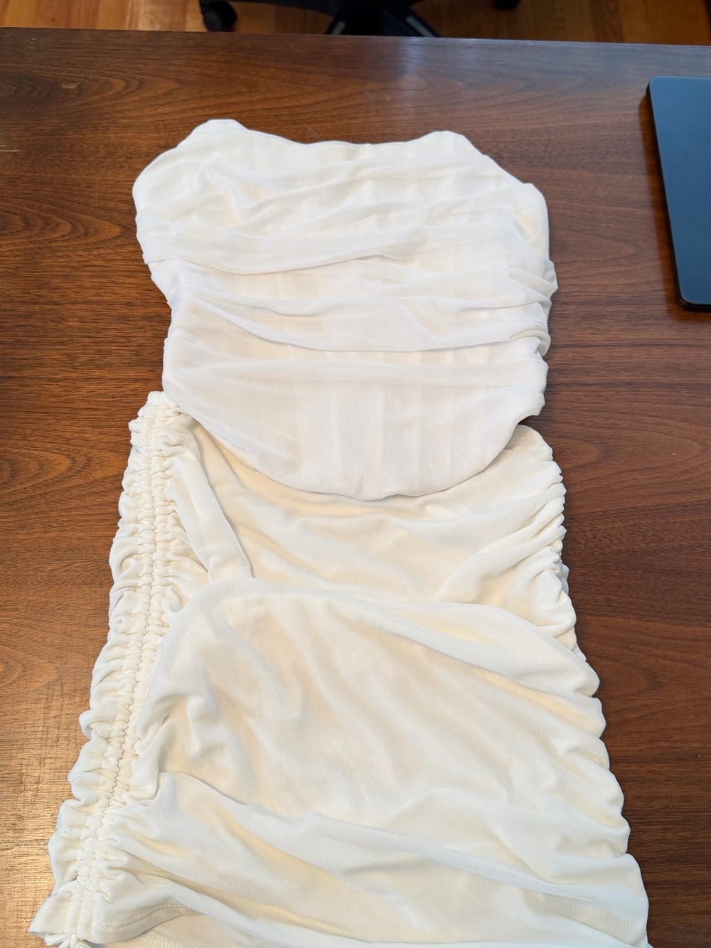 Fashion Nova White Strapless Ruched Bodycon Dress